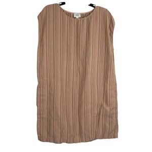 Aritzia Wilfred with Linen Striped Sleeveless Boxy Short Dress Women's Medium